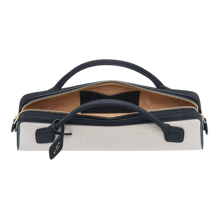 Club21 - ALAIA - Teckel Clutch Linen And Nubuck - CLUTCH BAGS - Black