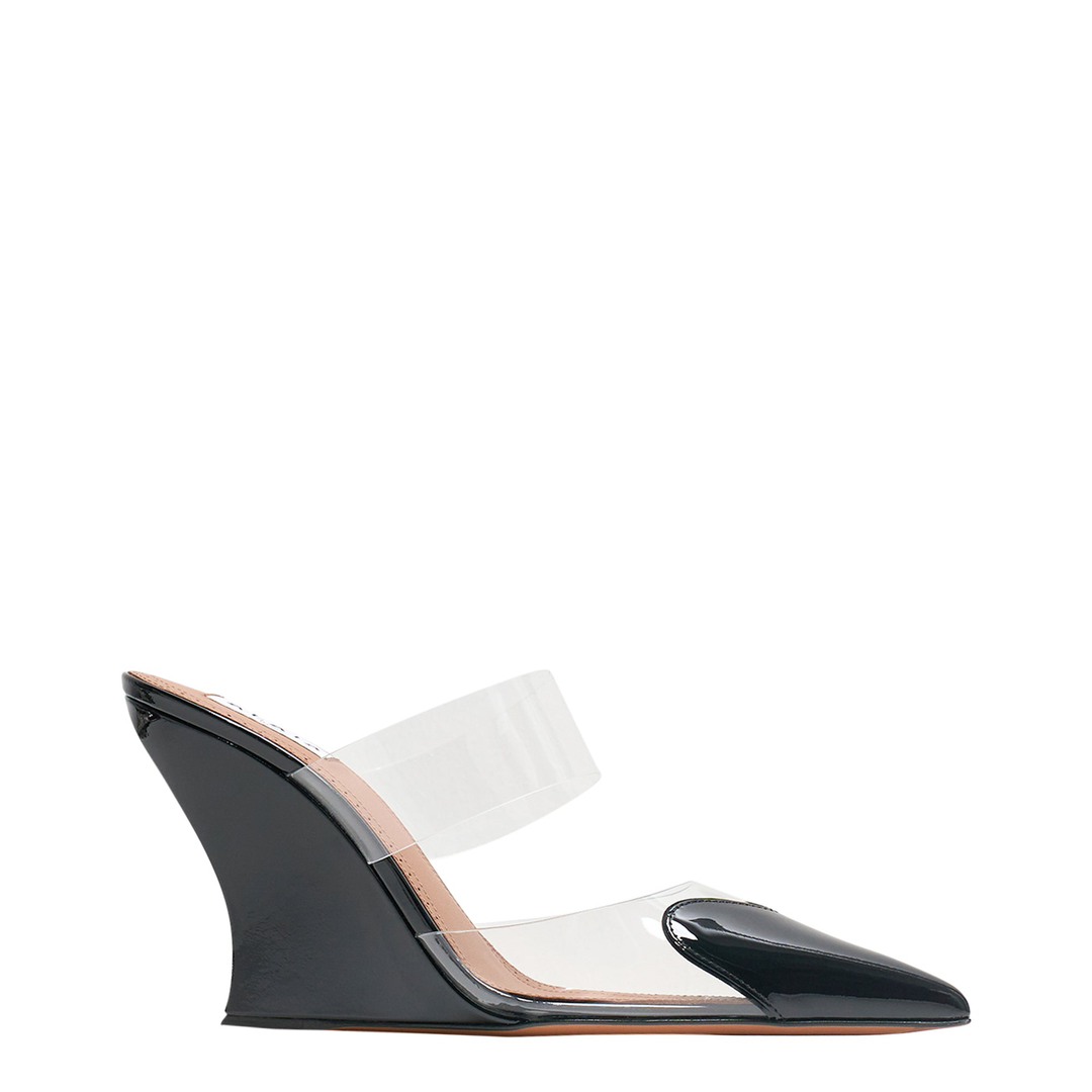 Wedge Mules 90 Patent Calfskin