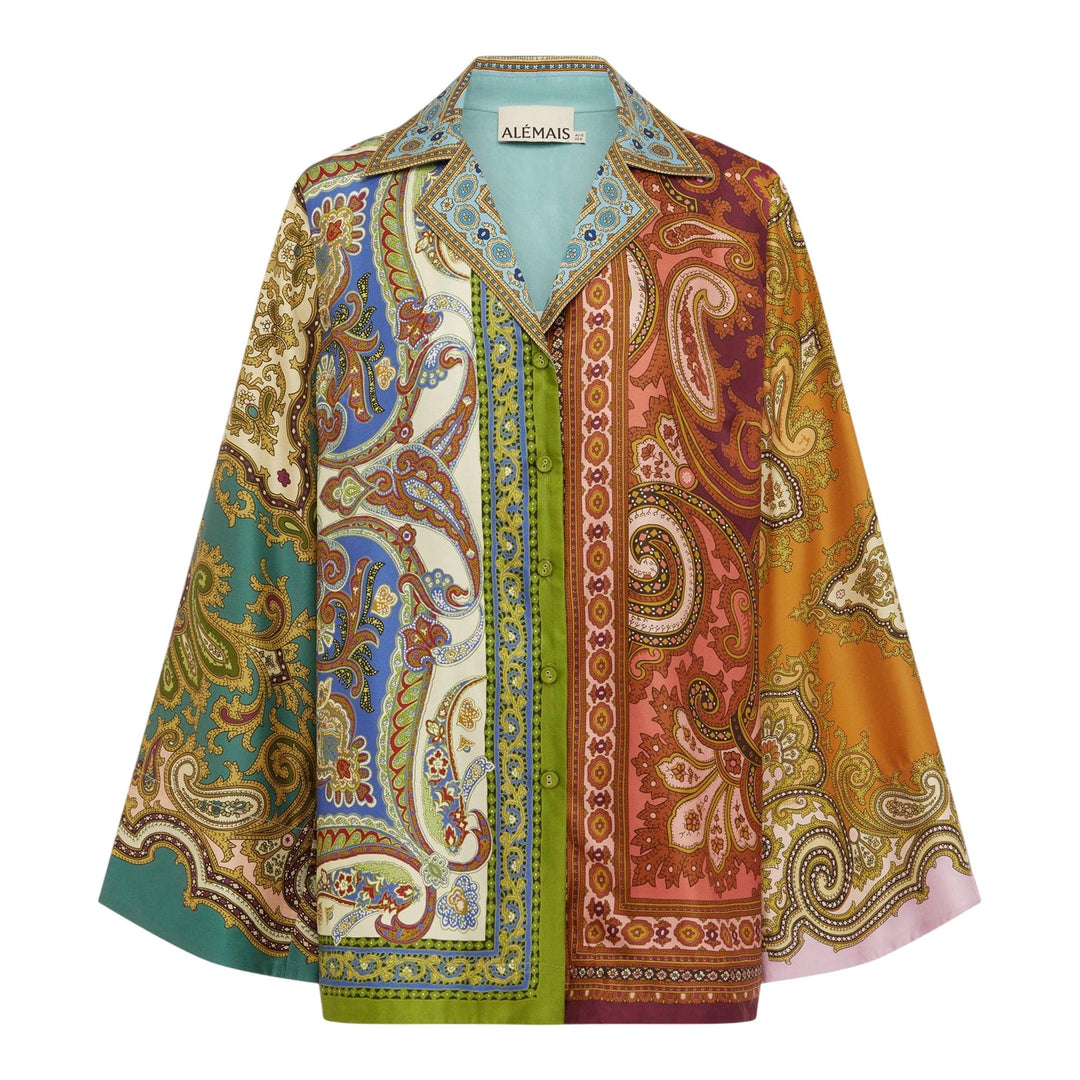 Club21 - ALEMAIS - Clemenza Spliced Silk Shirt - BLOUSES - Print