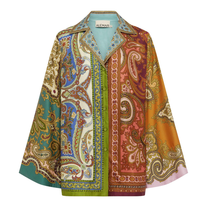 Club21 - ALEMAIS - Clemenza Spliced Silk Shirt - BLOUSES - Print
