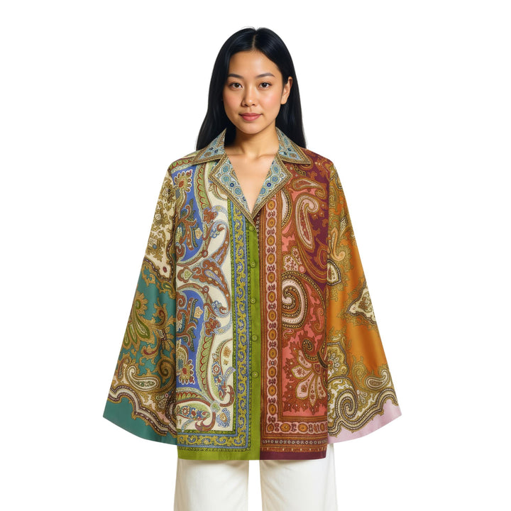 Club21 - ALEMAIS - Clemenza Spliced Silk Shirt - BLOUSES - Print
