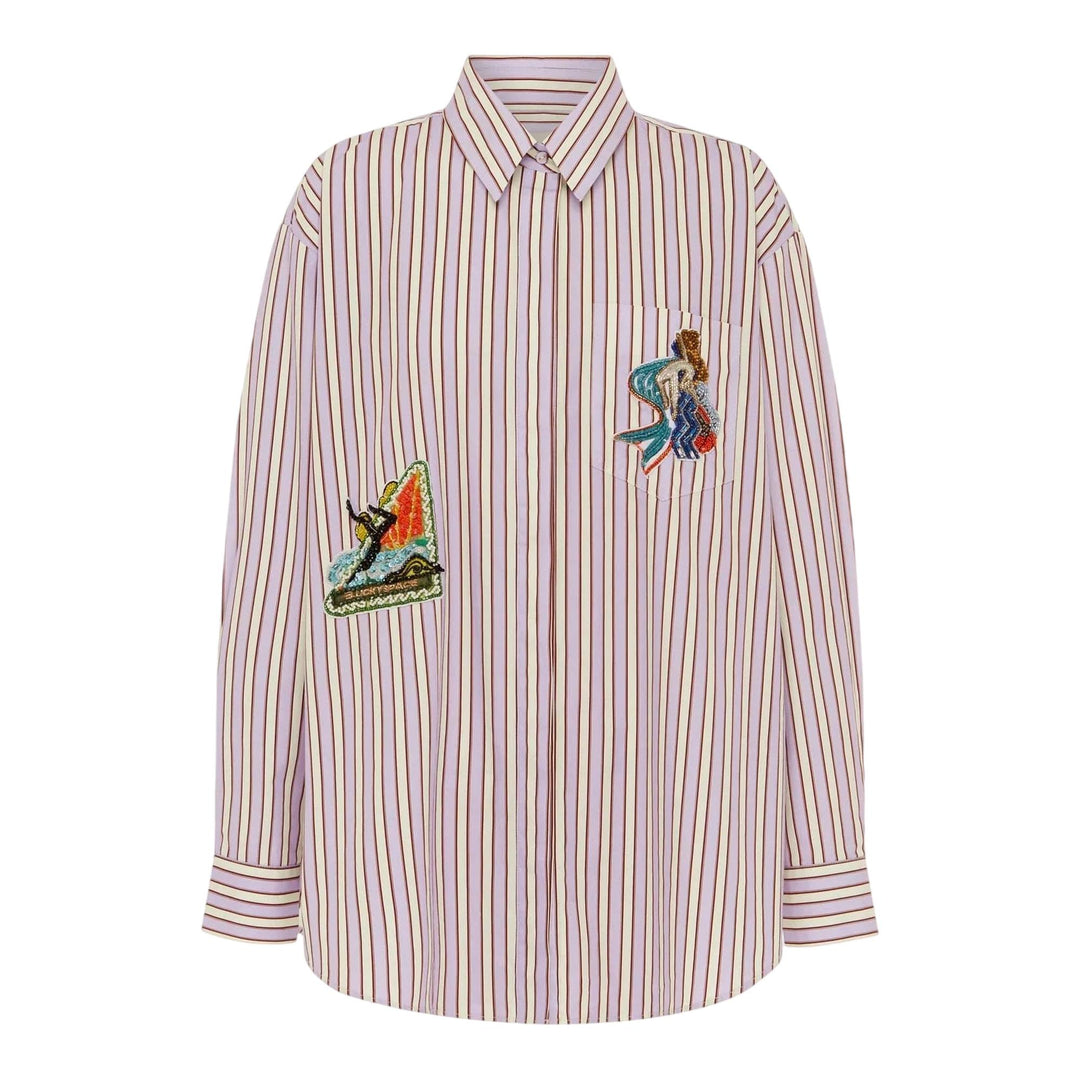 Club21 - ALEMAIS - Lucky Pace Embellished Shirt - BLOUSES - Stripes