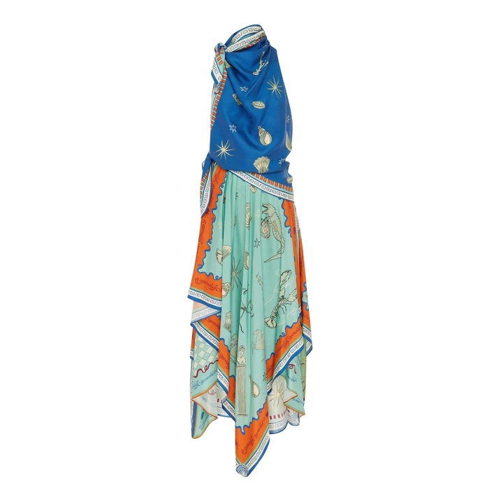 Surrealist Summer Scarf Midi Dress