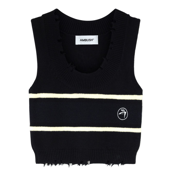 AMBUSH_Destroyed_Rib_Round_Neck_Top_Black