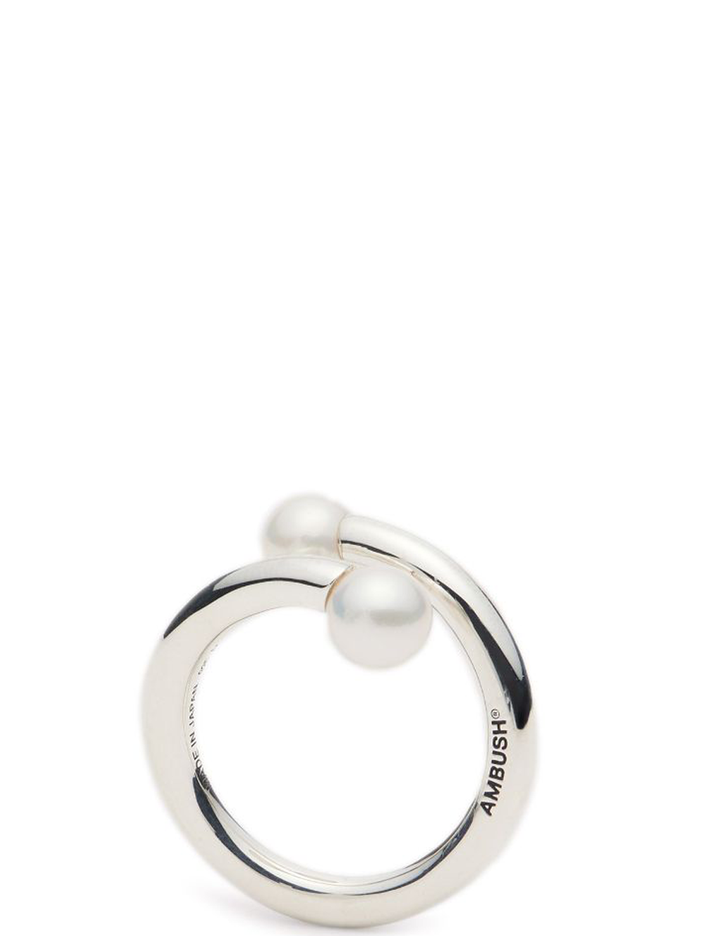 AMBUSH_SmallPearlBarbellRing_SIlver