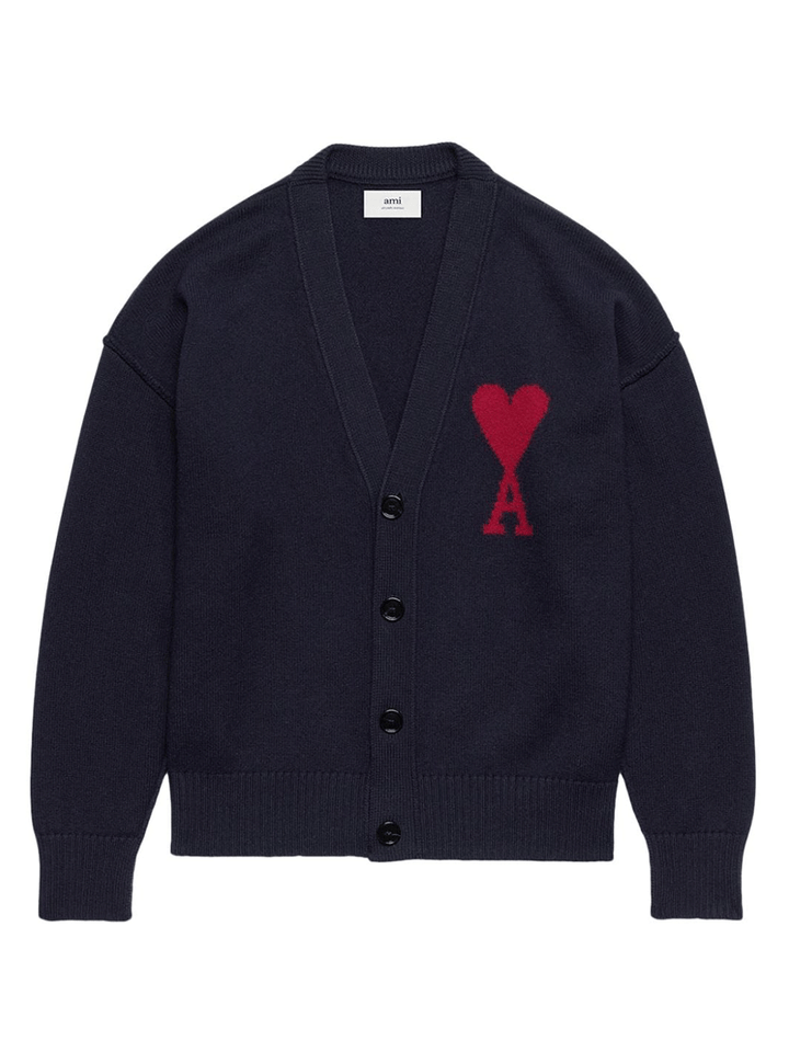 AMI-Paris-Red-Adc-Cardigan-Black-1