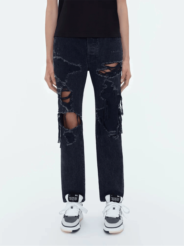 AMIRI-Distressed-Straight-Jeans-Black-3