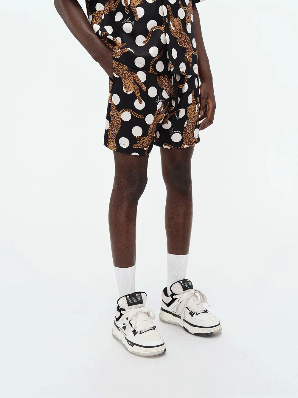 AMIRI-Leopard-Polka-Dots-Silk-Shorts-Black-3