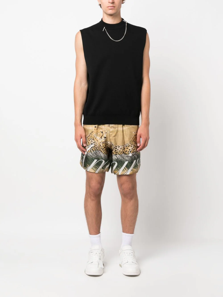 AMIRI Leopard Print Drawstring Short Multi 2