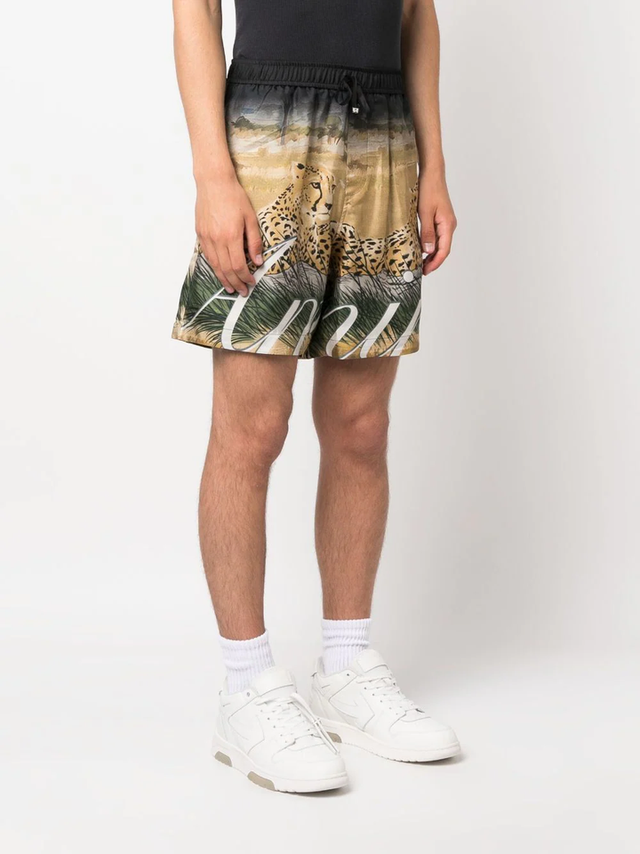 AMIRI Leopard Print Drawstring Short Multi 3