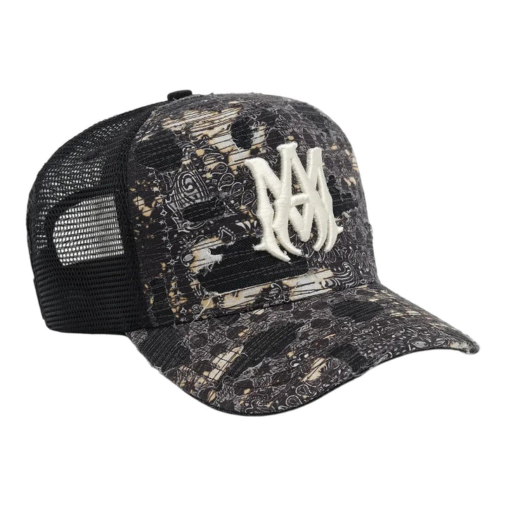 Club21 - AMIRI - Bandana Repair Trucker Hat - HATS - Black
