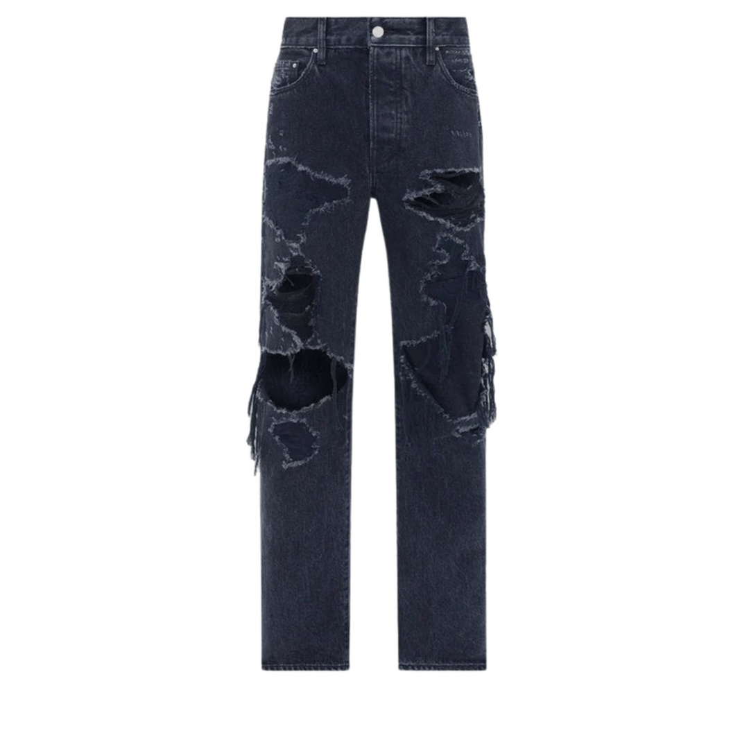 仿舊直筒牛仔褲