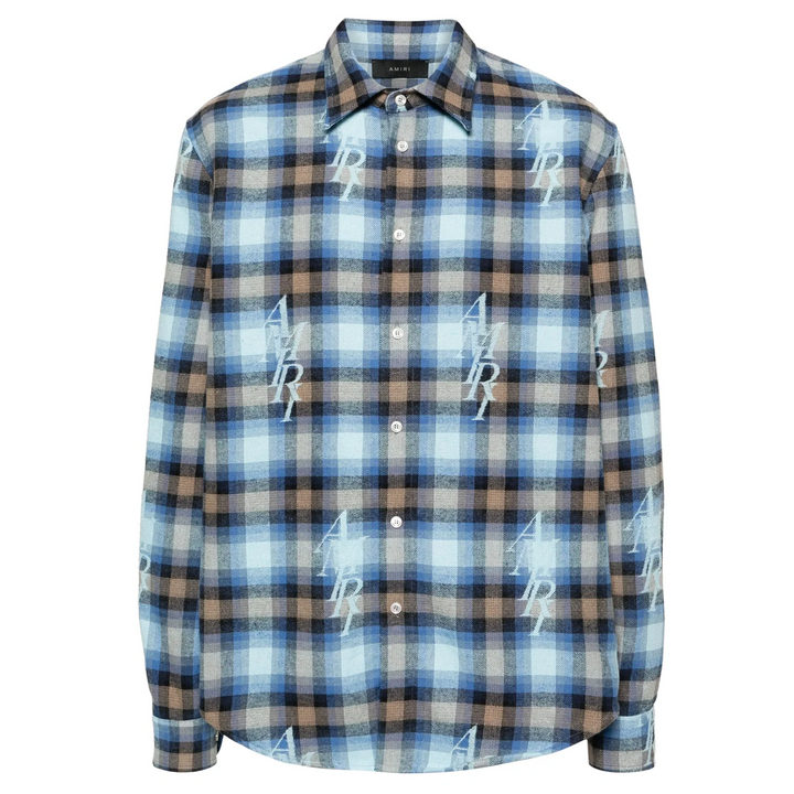 Staggered Plaid Flannel Shirt