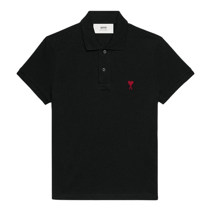 Club21 - AMI - Ami De Coeur Polo Shirt - POLOS - Black