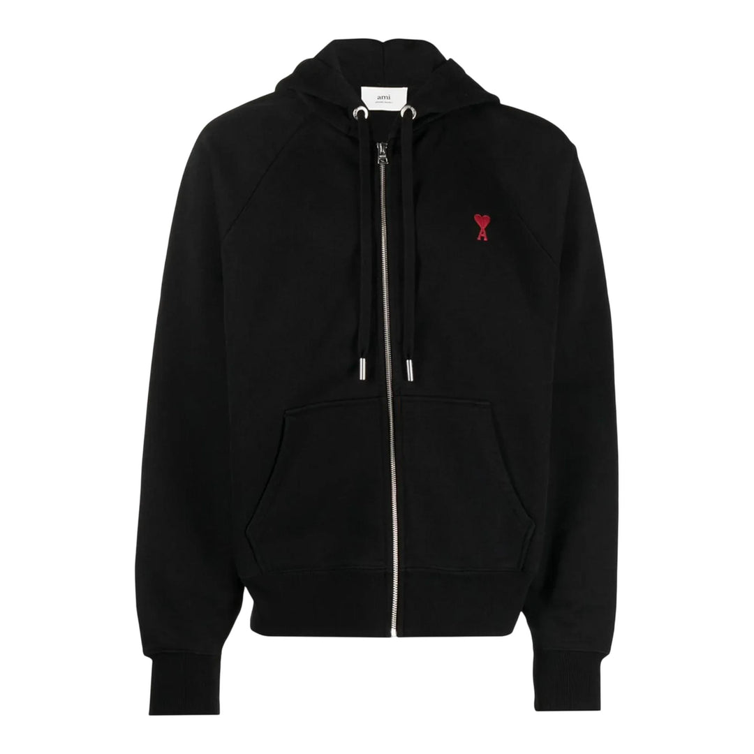 Club21 - AMI - Ami De Coeur Zipped Hoodie - JACKETS - Black