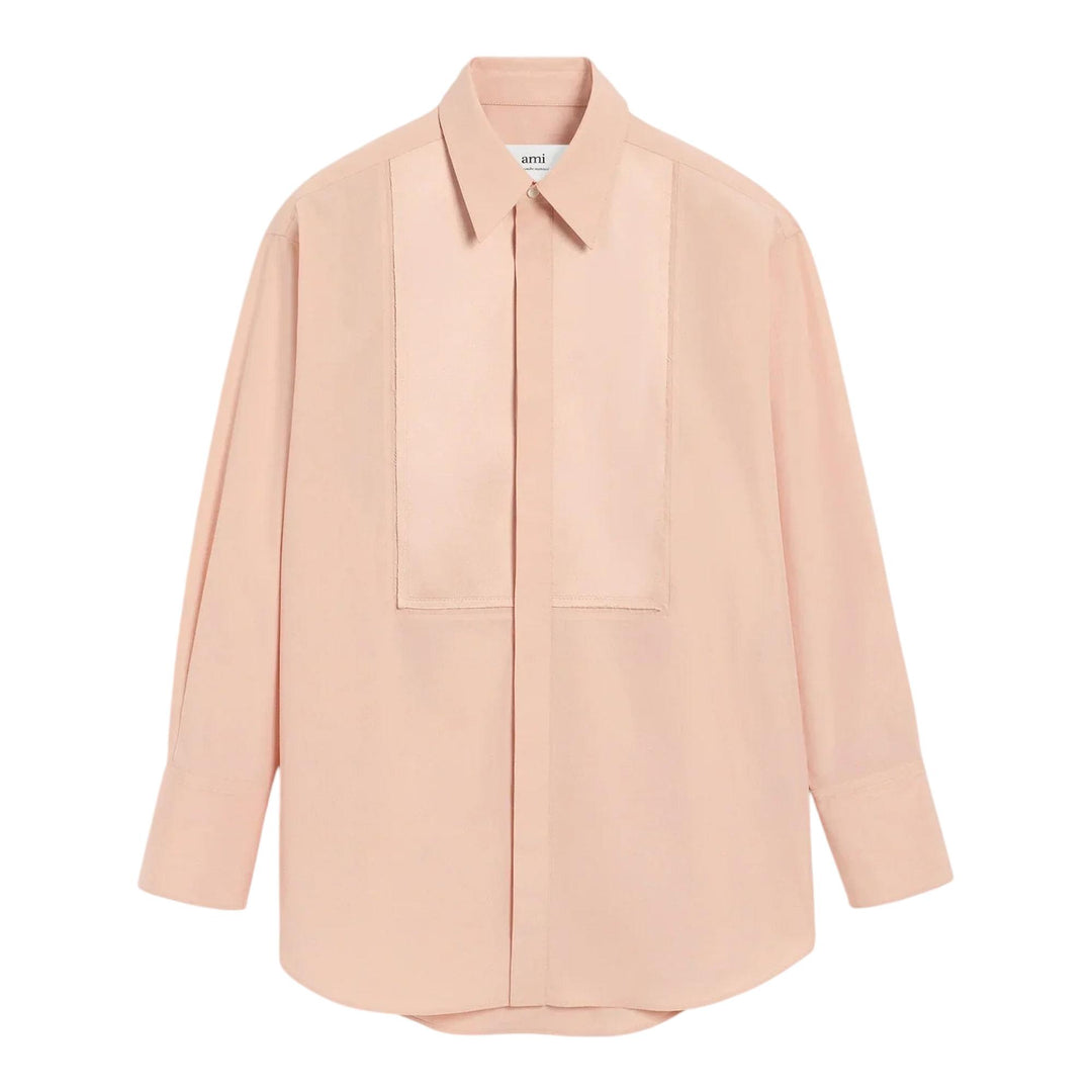 Club21 - AMI - Cotton Poplin Satin Oversized Shirt - SHIRTS - Pink