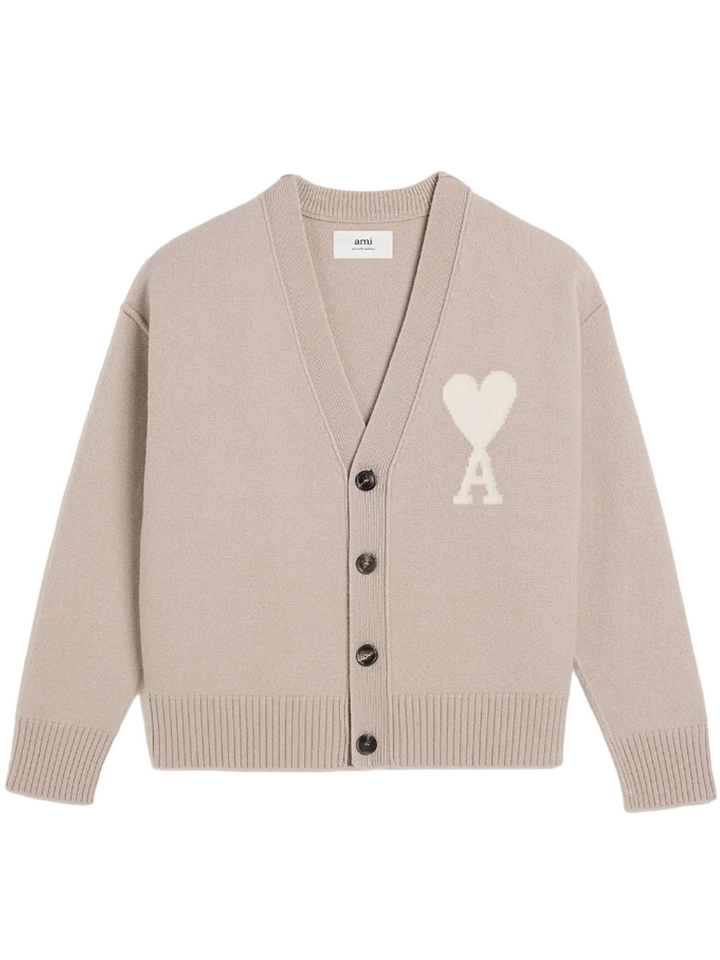 AMI_OffWhiteAmiDeCoeurCardigan_Beige