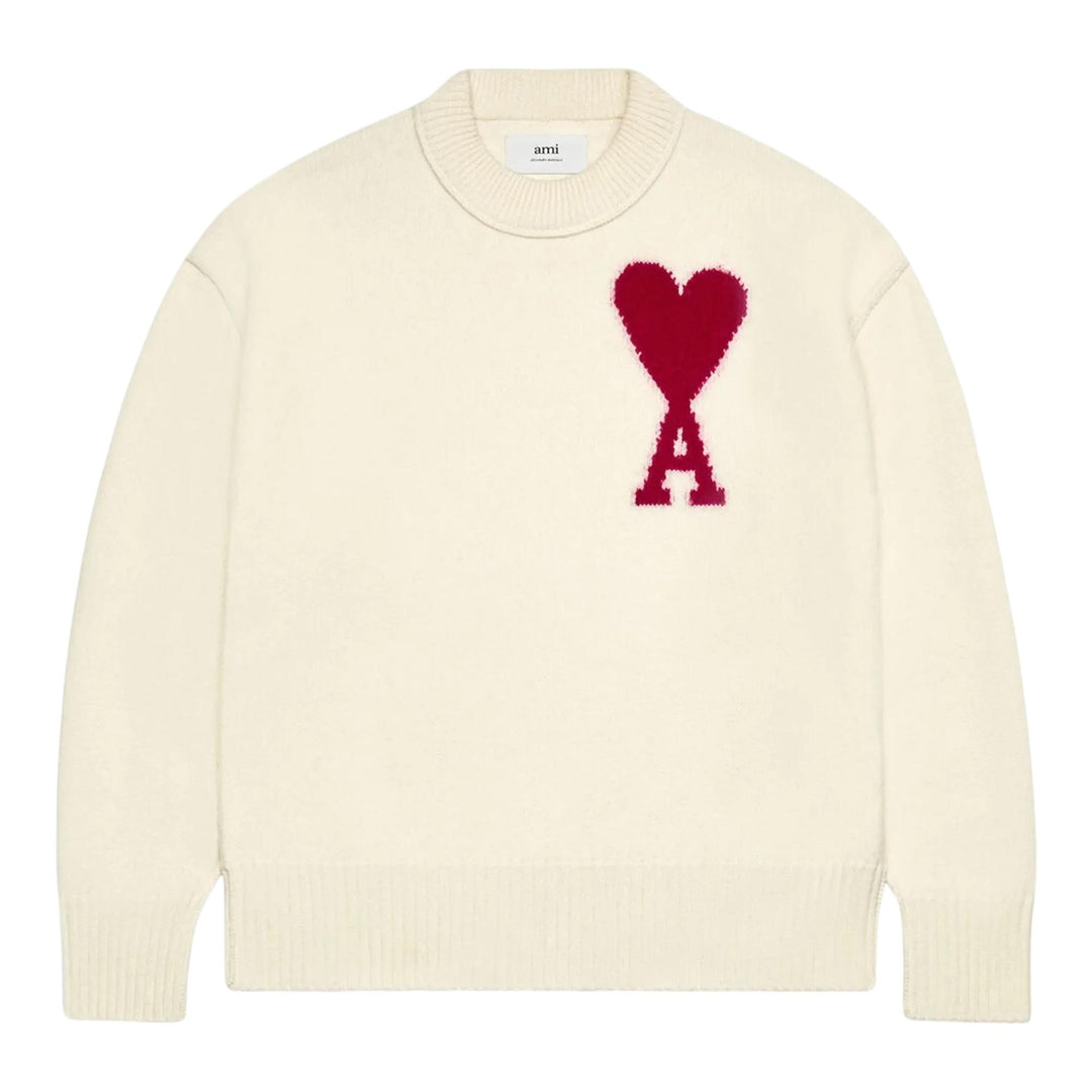 Club21 - AMI - Red ADC Sweater - SWEATSHIRTS - Off-White