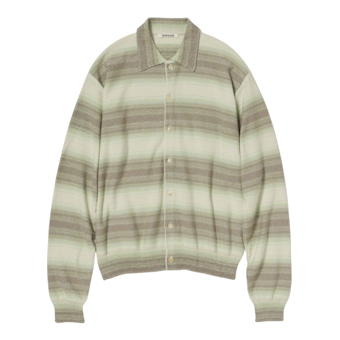 Cotton Silk Gradient Stripe Cardigan