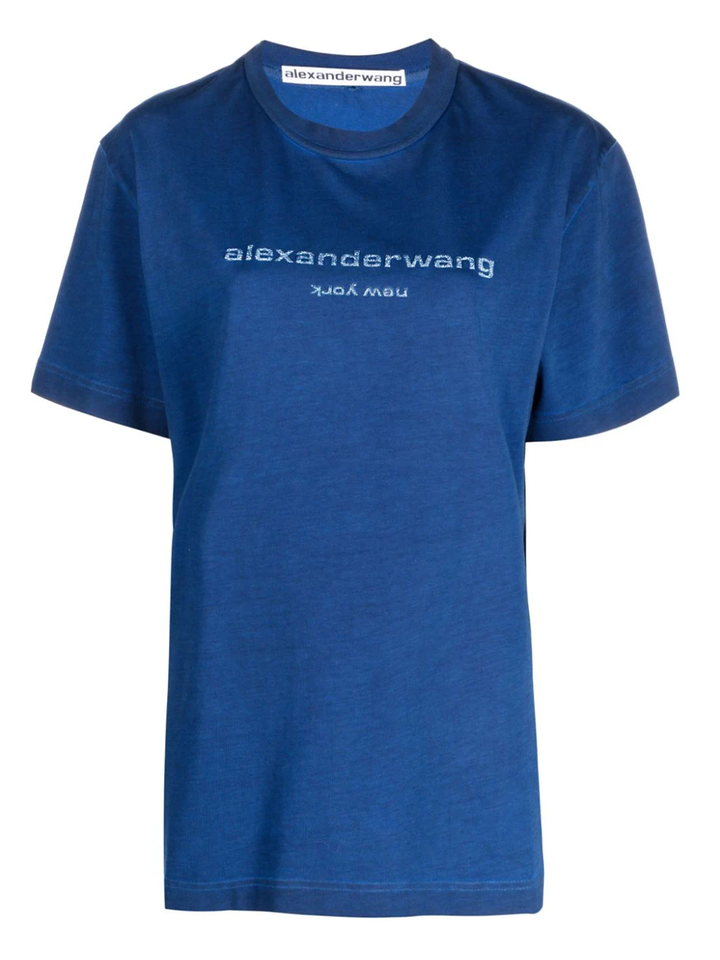 Alexander Wang Bi-Color Short Sleeve Tee Blue 1