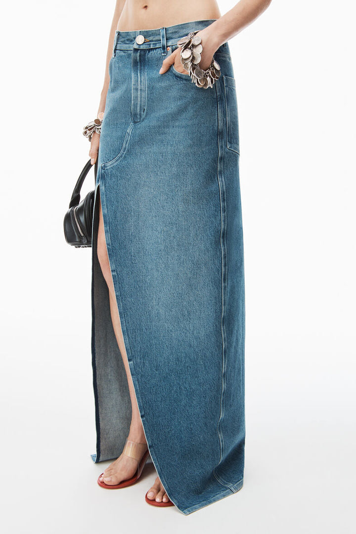 Alexander-Wang-Bonded-Seams-Long-Crossover-Skirt-Blue-2