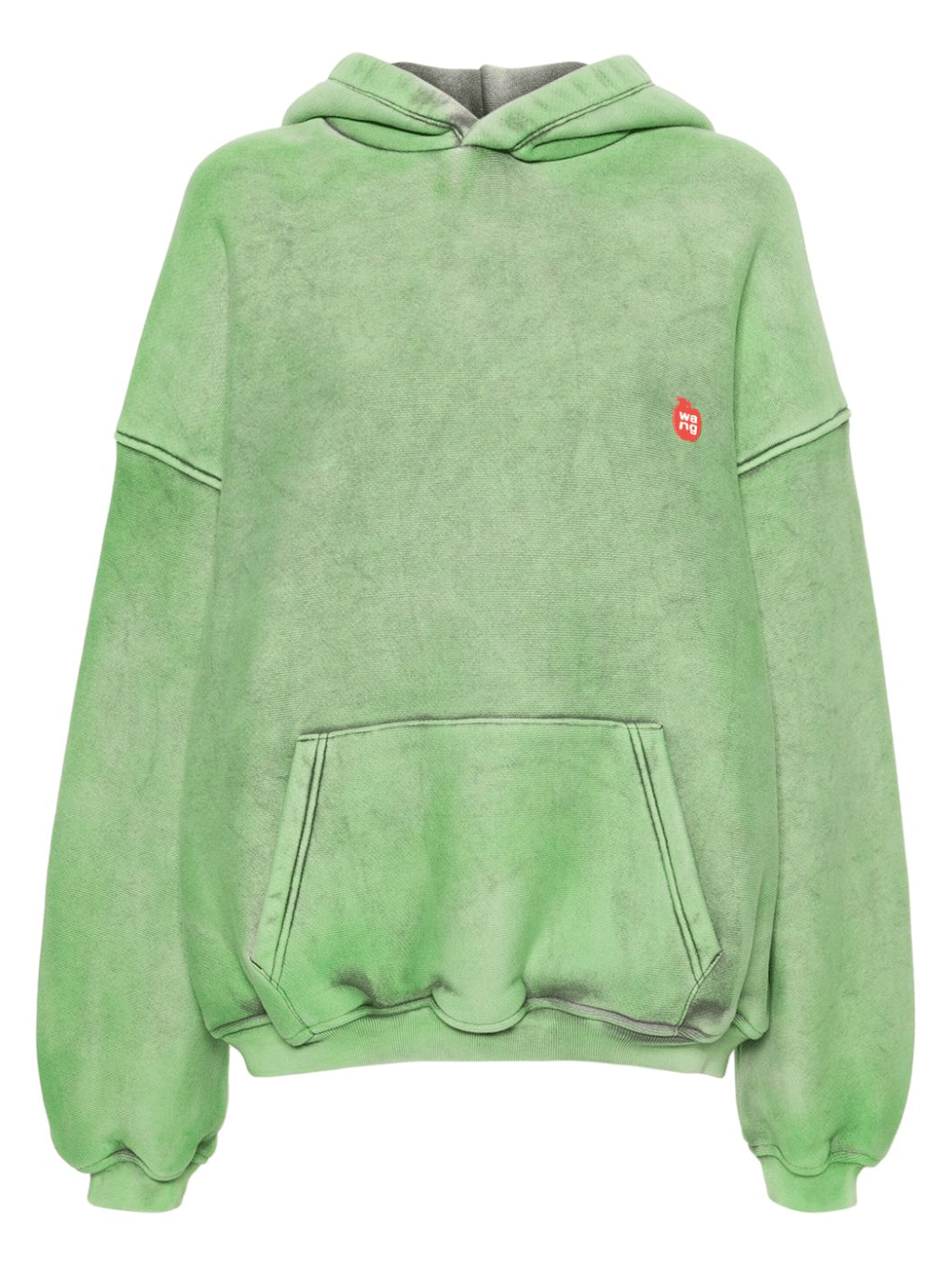 Alexander-Wang-Hooded-Sweatshirt-With-Apple-Logo-Green-2