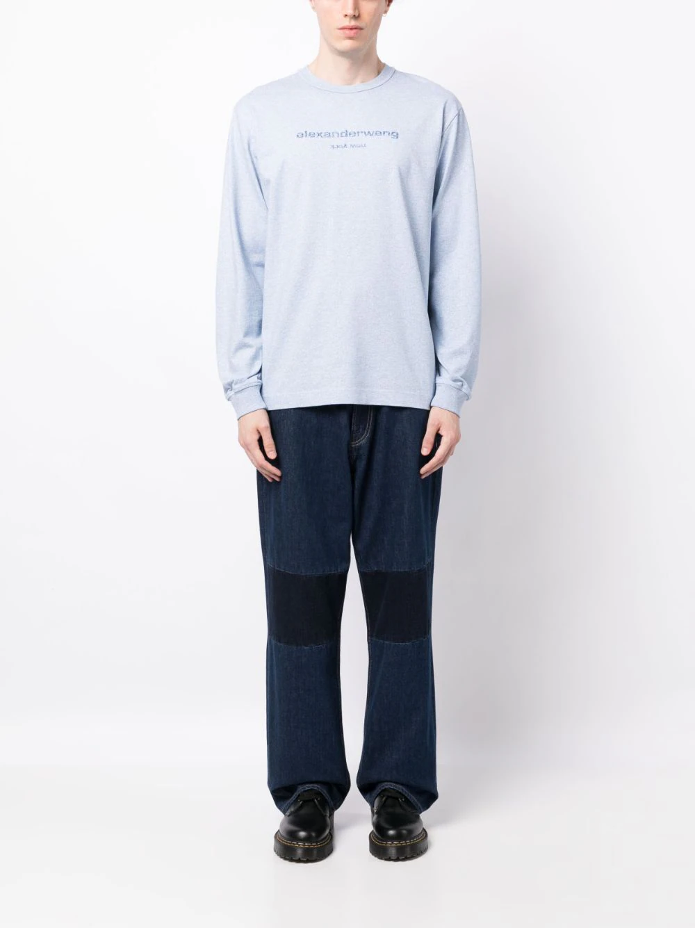 Alexander-Wang-Long-Sleeve-Tee-With-Glitter-Blue-2