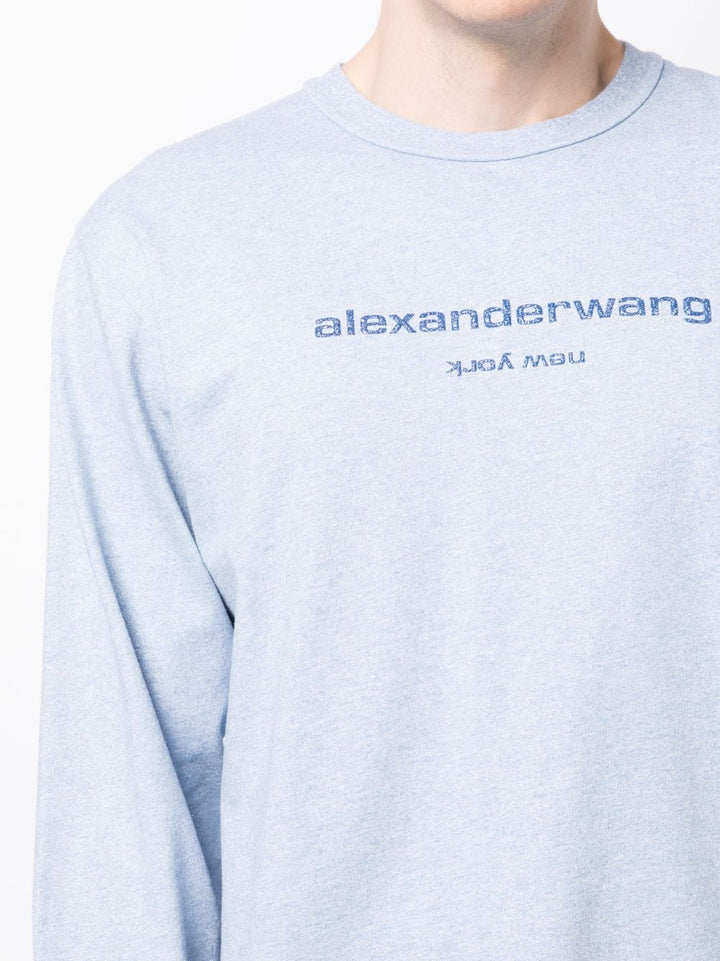 Alexander-Wang-Long-Sleeve-Tee-With-Glitter-Blue-6
