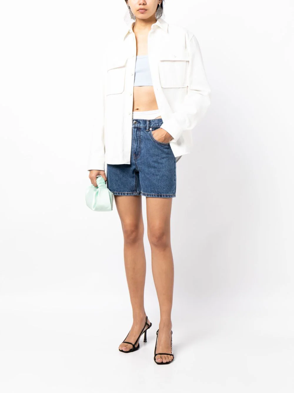 Alexander-Wang-Loose-Skinny-White-Undie-Shorts-Blue-2