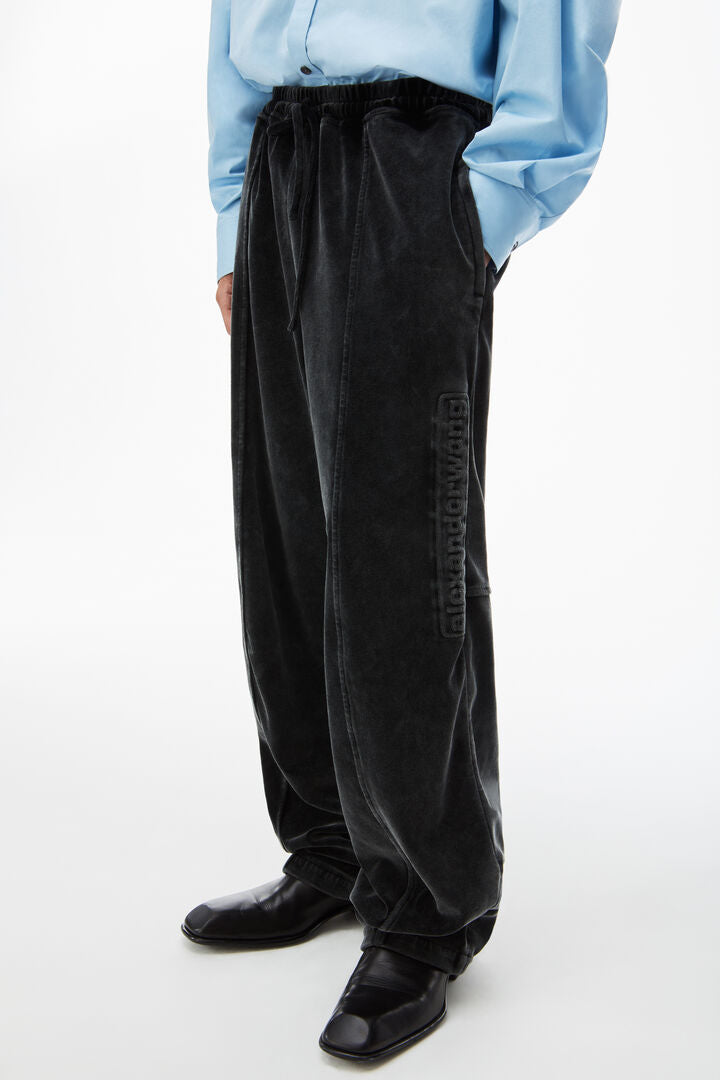 Alexander-Wang-Oversized-Full-Length-Soft-Velour-Sweatpants-Black-2