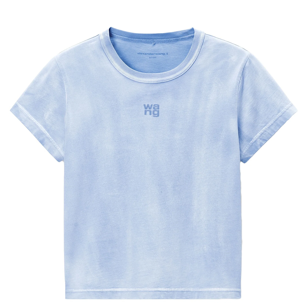 Puff Logo Shrunken Tee In Cotton Jersey