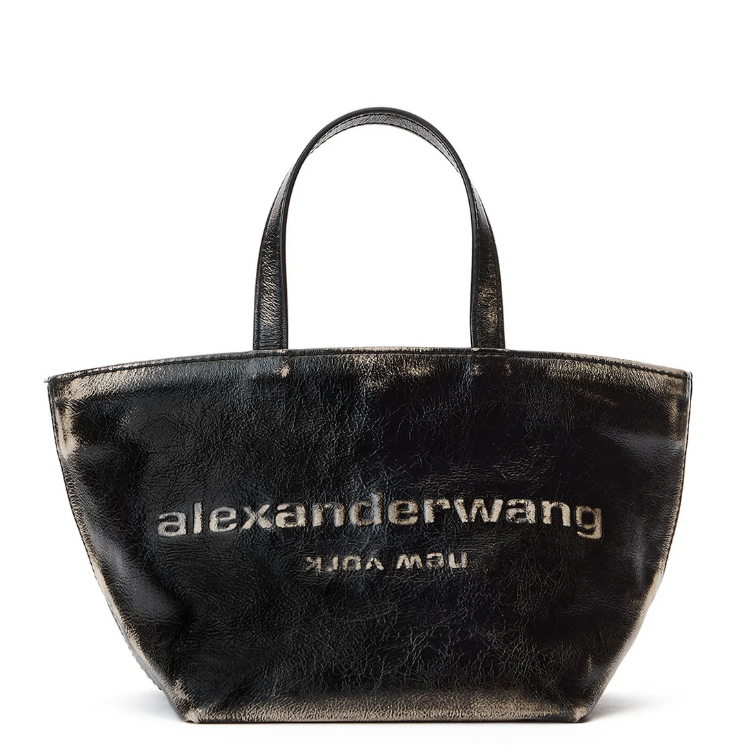 Punch Small Tote Bag In Brushed-Effect Leather