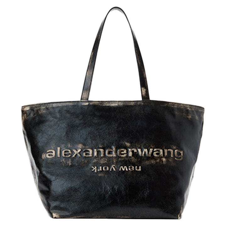 Punch Tote Bag In Brushed-Effect Leather