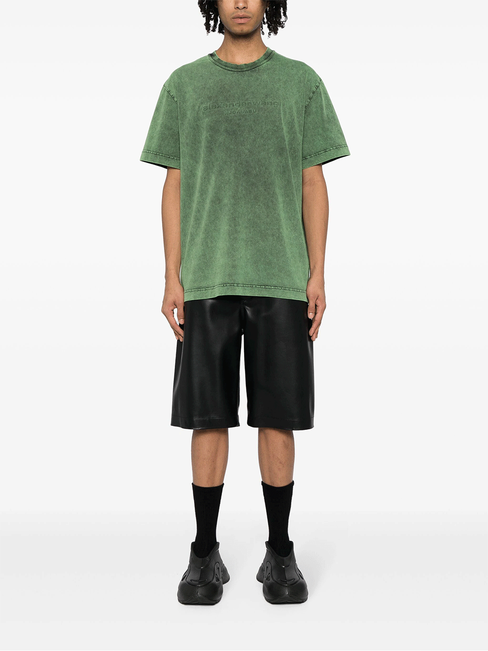 Alexander-Wang-Short-Sleeve-Tee-With-Bi-Color-Men-Green-2