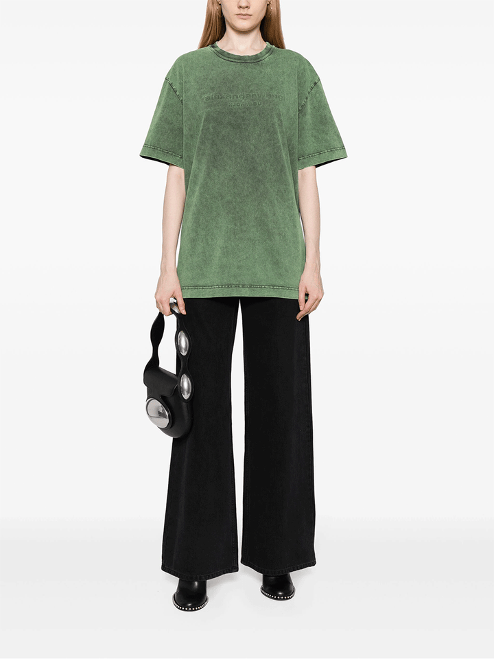 Alexander-Wang-Short-Sleeve-Tee-With-Bi-Color-Women-Green-2