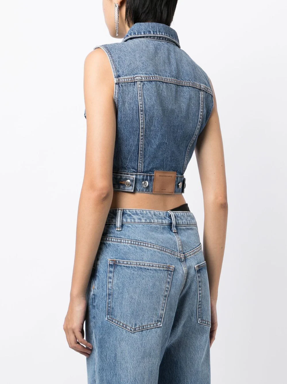 Alexander-Wang-Shrunken-Trucker-Vest-Blue-4