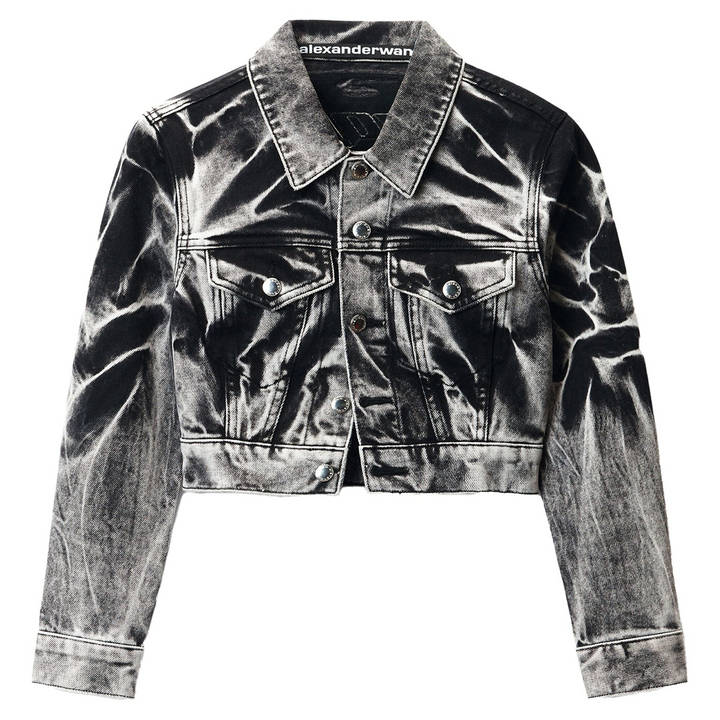 Blade Logo-Embroidered Shrunken Trucker Jacket In Cotton Denim