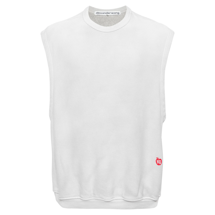 Crew Neck Vest With Pigment Wash