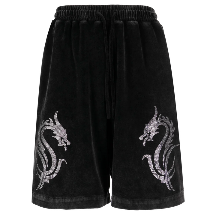 Dragon Crystal Hotfix Boxer Short In Velour