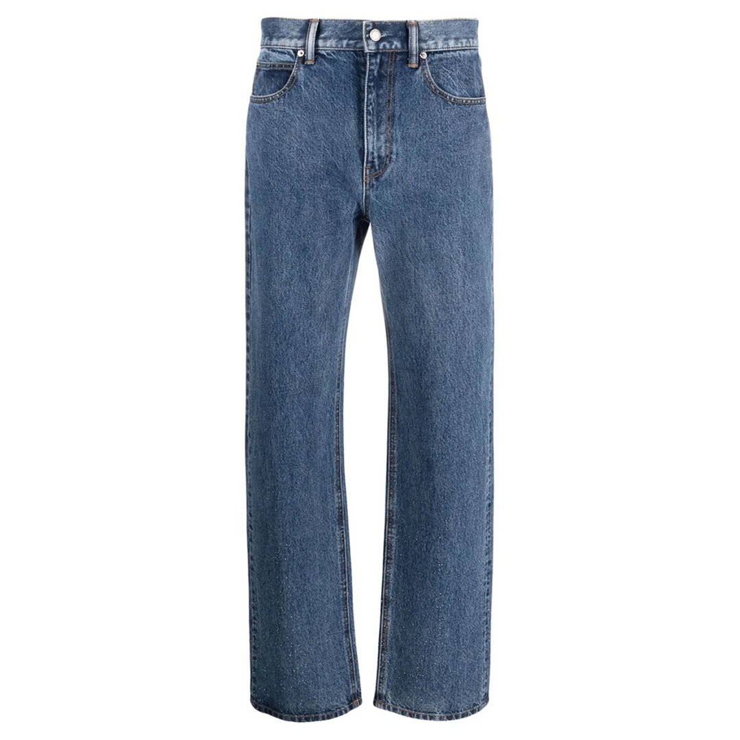 Mid Rise Relaxed Straight Jeans