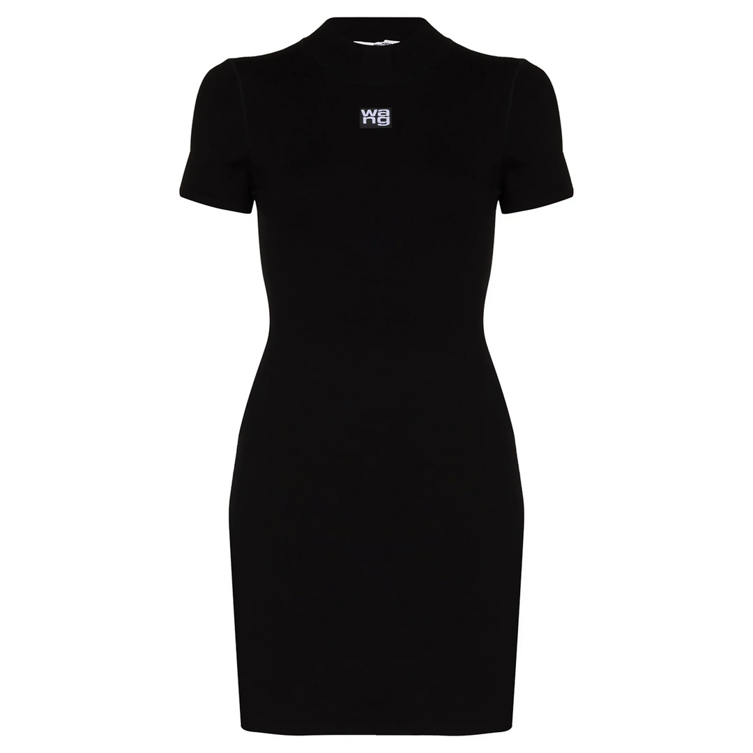 Mock Neck Tee Dress In Bodycon Knit