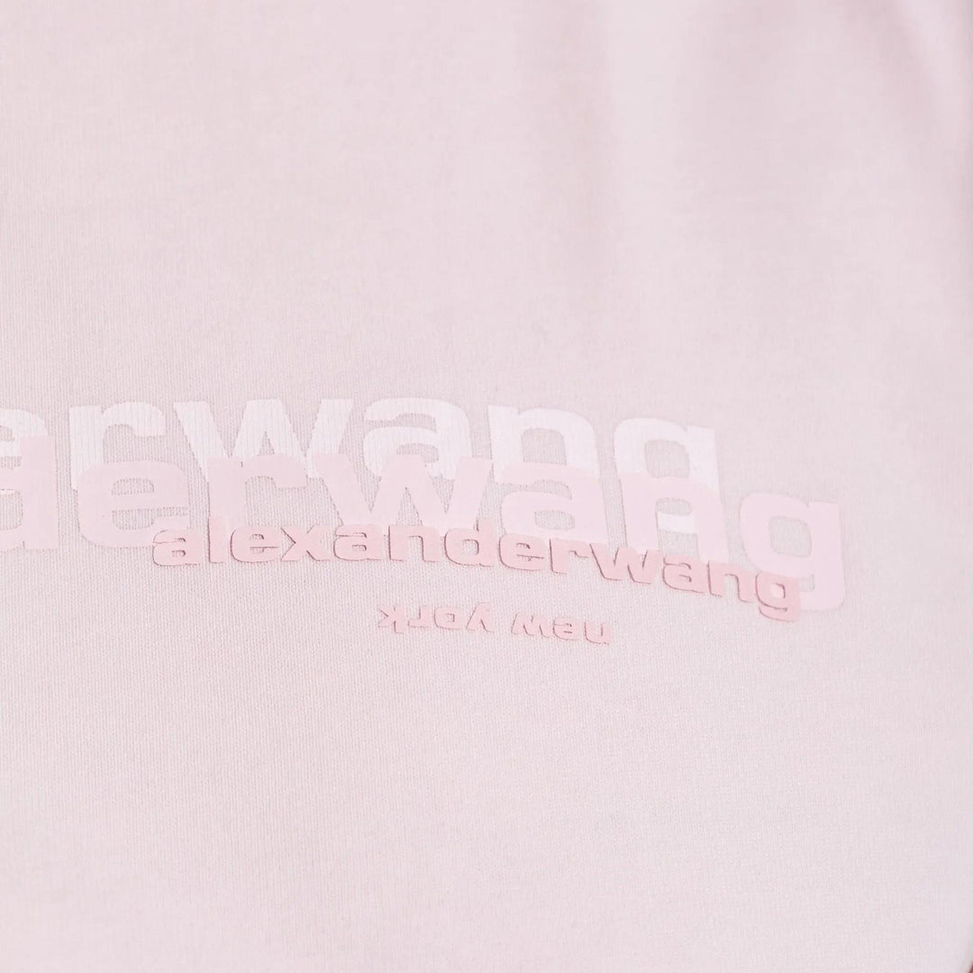 Club21 - Alexander Wang - Cotton Shrunken Logo Tee - TEES - Pink