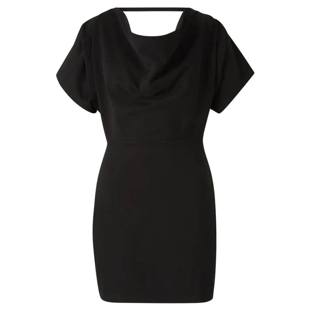 Alexander_Wang_Cowl_Dress_With_Back_Tie_Black