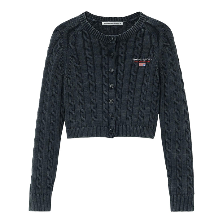 Club21 - Alexander Wang - Cropped Crewneck Cardigan - CARDIGANS - Black