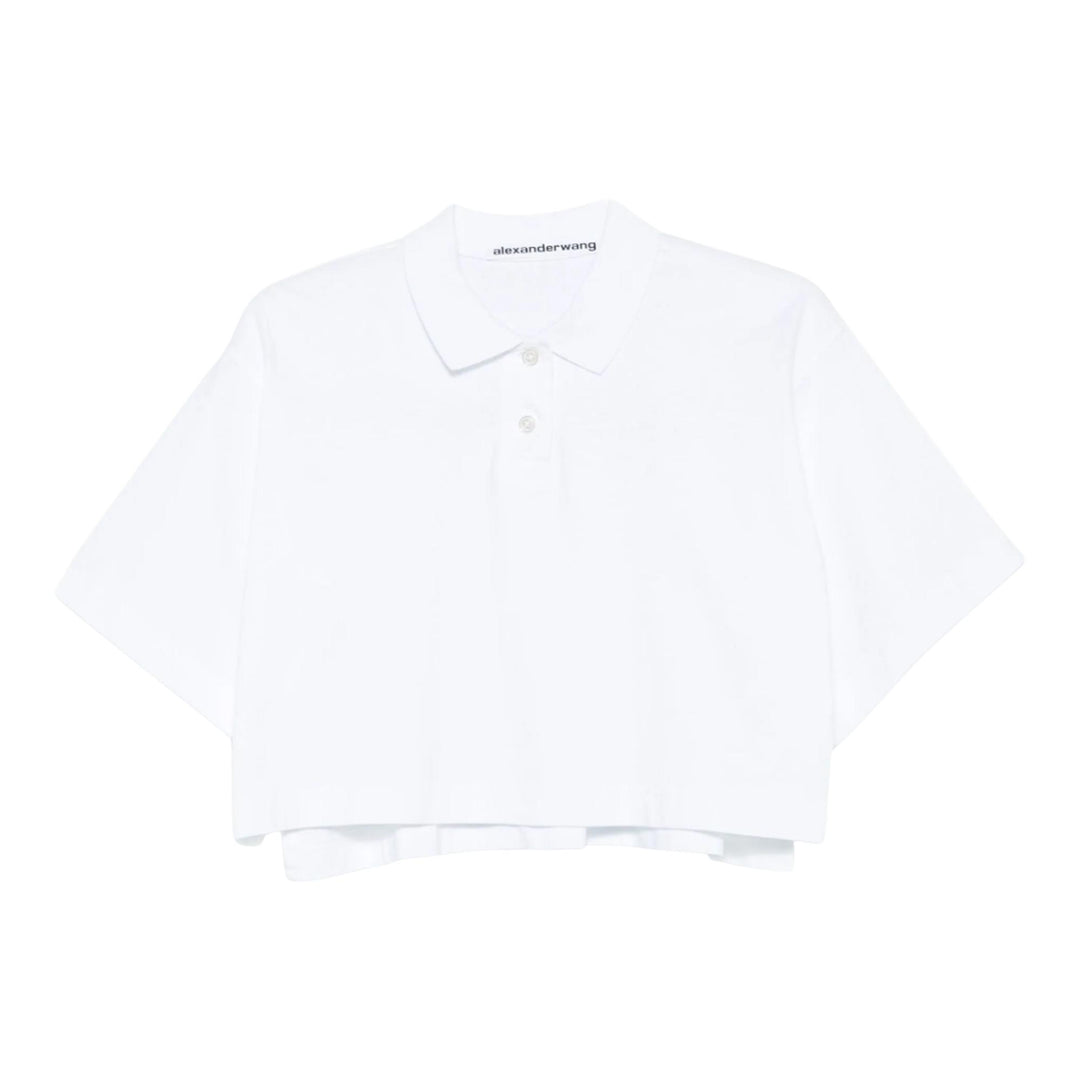 Club21 - Alexander Wang - Cropped Polo T-Shirt - POLOS - White