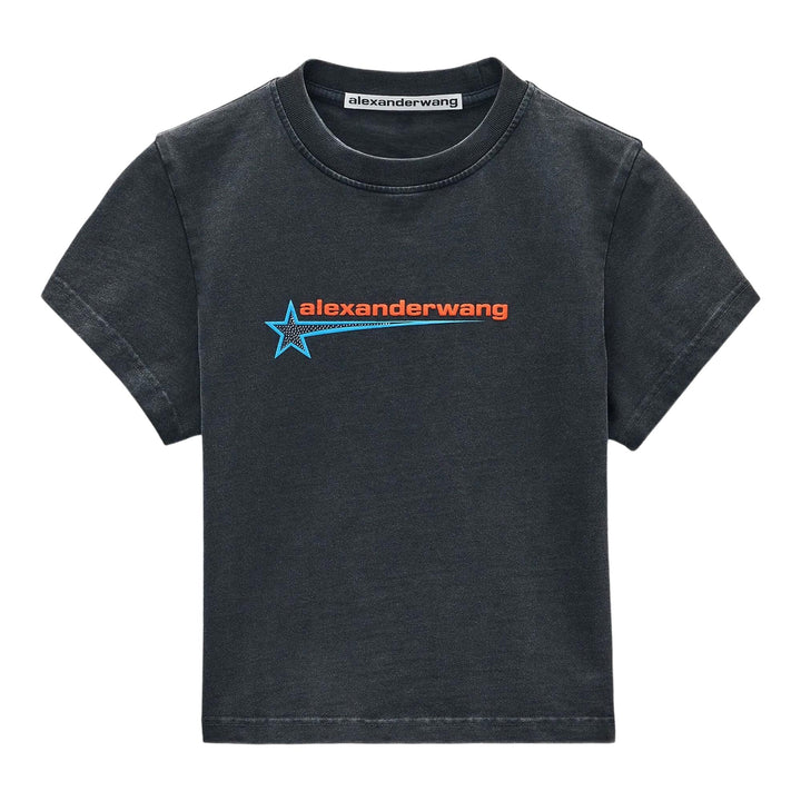 Club21 - Alexander Wang - Crystal Hotfix Star Jersey Tee - TEES - Black