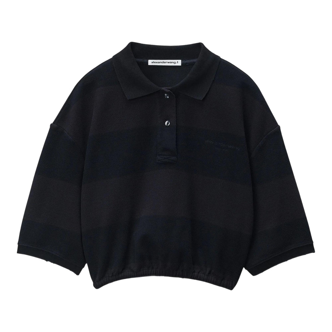 Club21 - Alexander Wang - Deconstructed Polo Shirt - POLOS - Black