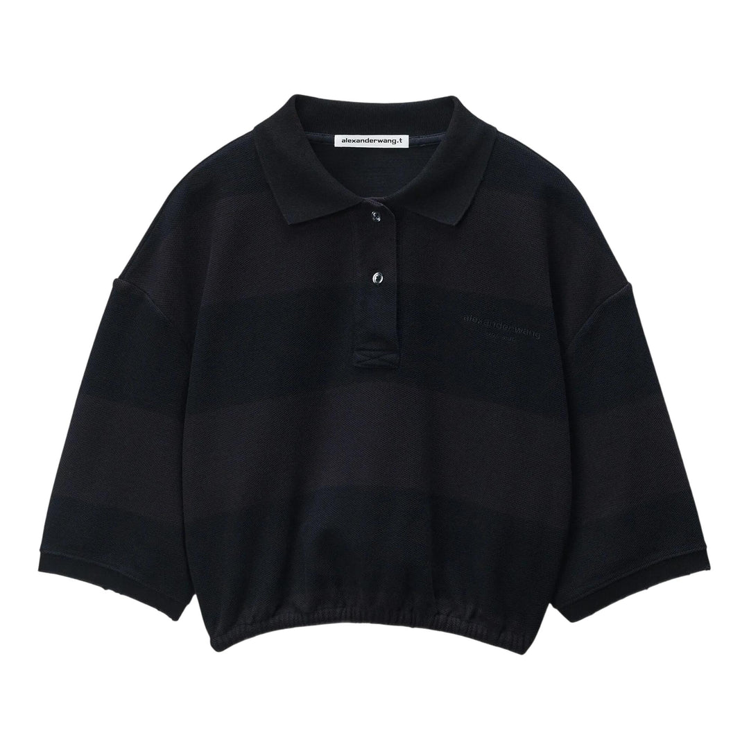 Club21 - Alexander Wang - Deconstructed Polo Shirt - POLOS - Black