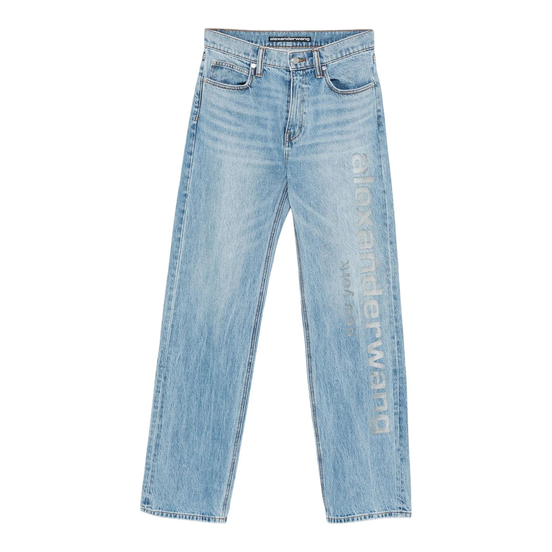 Club21 - Alexander Wang - EZ Mid Rise Jean With Mesh Logo - JEANS - Blue
