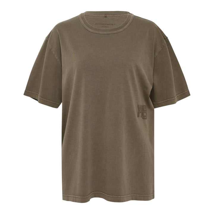 Club21 - Alexander Wang - Essential Jersey Short Sleeve Tee With Puff Logo - TEES - Light Brown